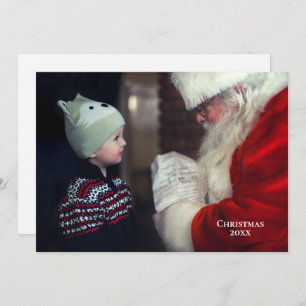 One Photo Minimal Christmas Card 2 Sided