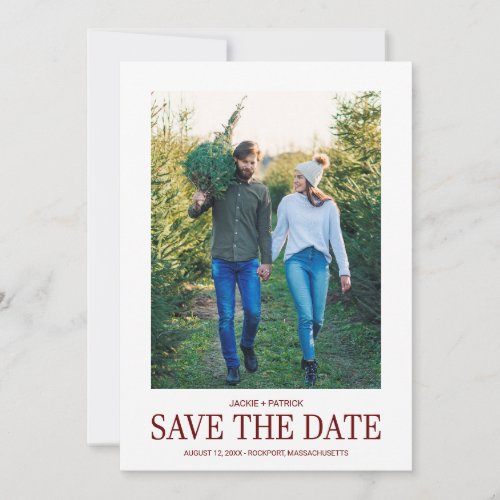 One Photo Modern Typography Wedding Save The Date