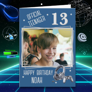One Photo Official Teenager 13th Birthday Card