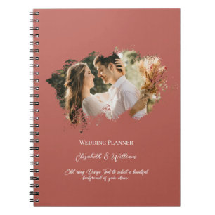 One Photo Overlay Simple Frame Wedding Planner Notebook