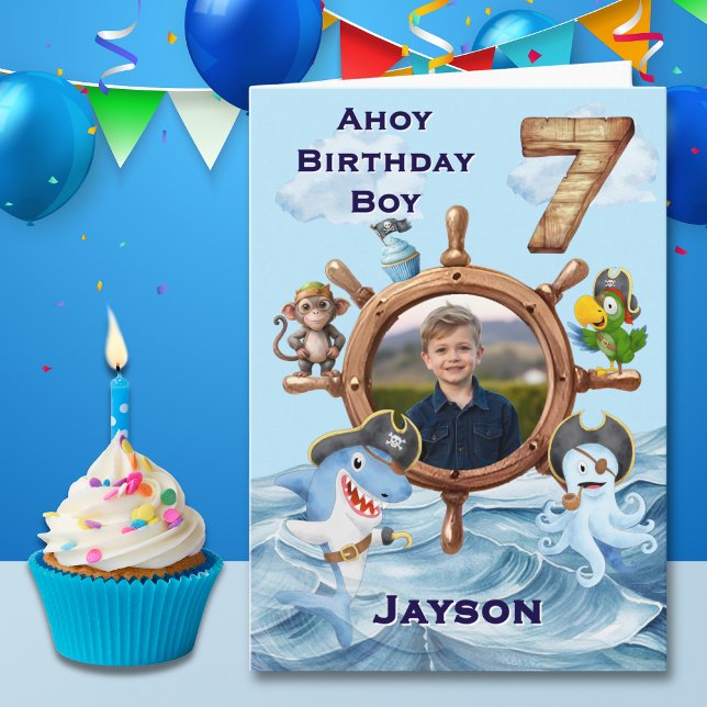 One Photo Pirate 7th Birthday Card (Creator Uploaded)