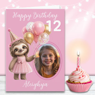 One Photo Quirky Sloth 11th  Birthday Card