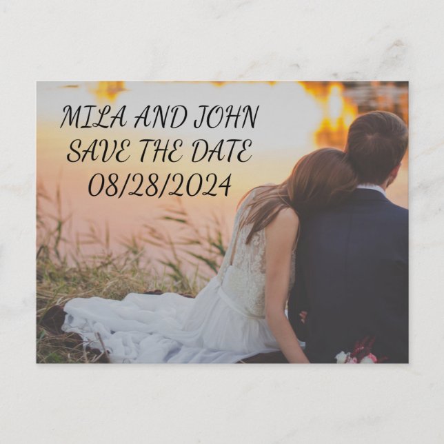 One photo save the date card (Front)