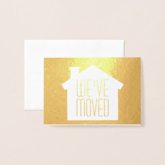 One Photo We've Moved Elegant Modern Moving Real Foil Card | Zazzle