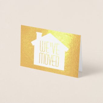One Photo We've Moved Elegant Modern Moving Real Foil Card | Zazzle