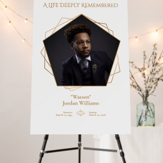 One Photo With Warm-Brown text Minimalist Foam Board