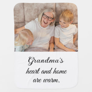 One Photograph Modern Elegant Black Typography Baby Blanket