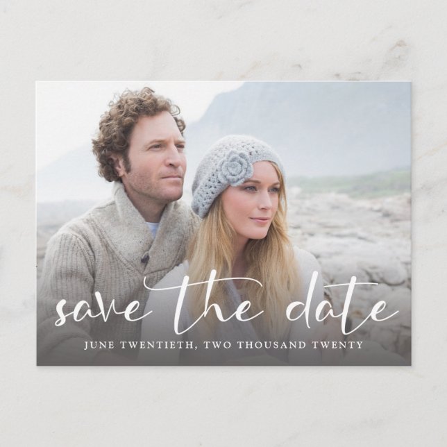One Picture Wedding Save the Date Postcard (Front)