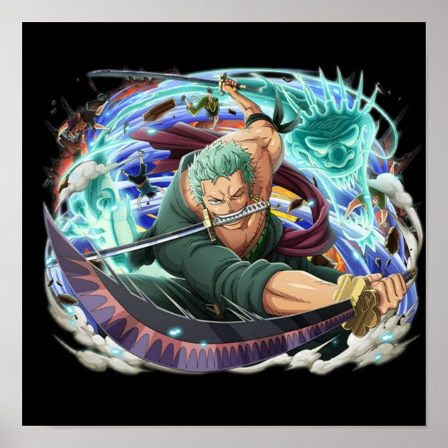 One piece angry Roronoa Zoro shirt Poster (Front)