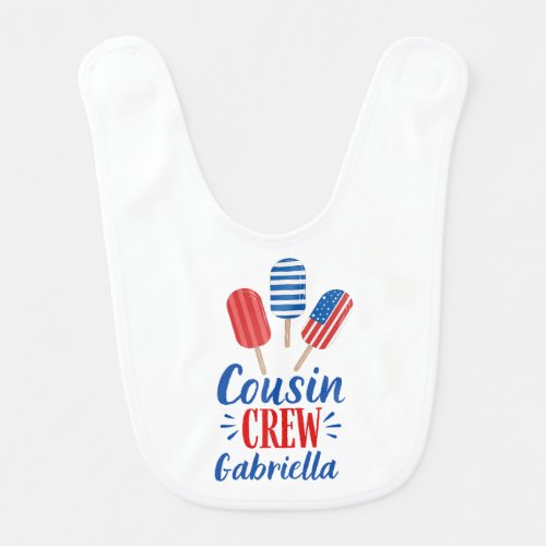 One Piece Bodysuit 4th of July Cousin Crew T Shirt Baby Bib
