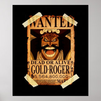 One Piece  Gol D Roger bounty Poster