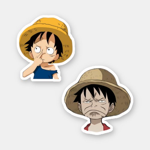 One Piece Luffy Funny Reaction Double Sticker