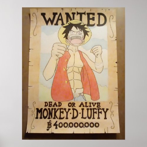One Piece Luffy Wanted Poster