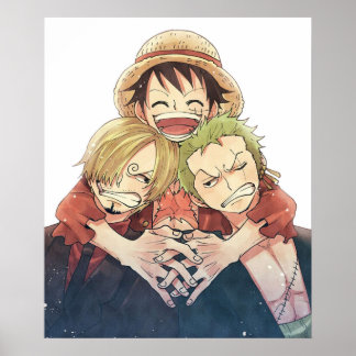 One Piece Luffy Zoro and Sanji  Poster