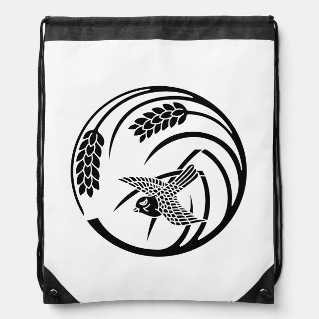 One Piece of Rice in a Circle Drawstring Bag (Front)