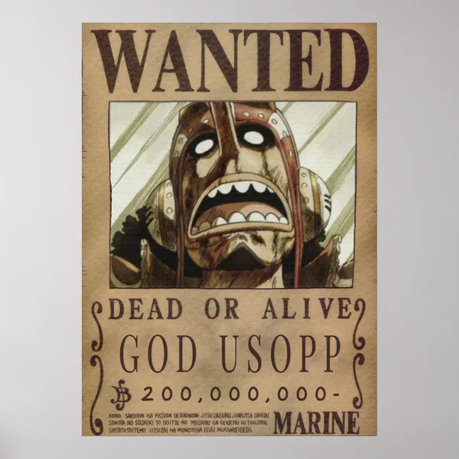 One Piece Wanted God Usopp Poster | Zazzle