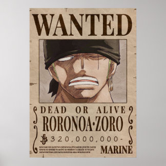 One piece Zoro Wanted Poster