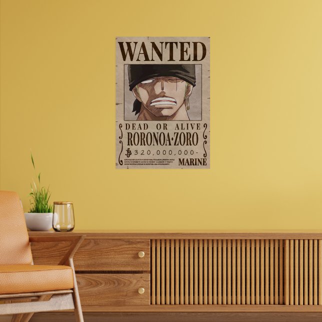 One piece Zoro Wanted Poster | Zazzle