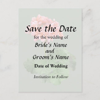 One Pink Geranium Announcement Postcard
