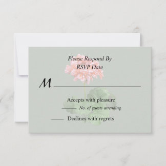 One Pink Geranium RSVP Card