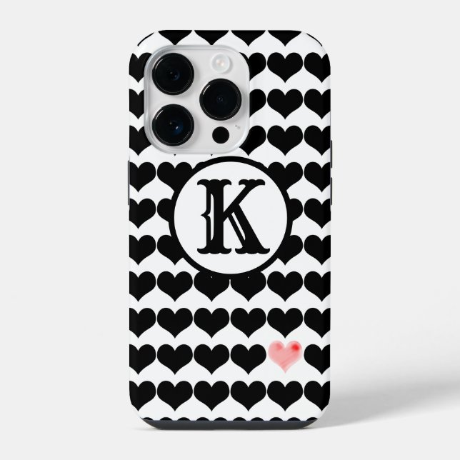 One Pink Heart (initial) Iphone Case (Back)