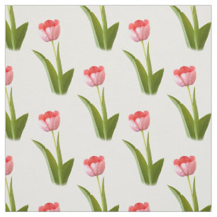 One Pink Tulip - Floral Photography Pattern Fabric