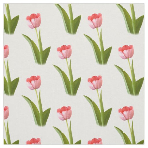 One Pink Tulip - Floral Photography Pattern Fabric
