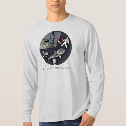 One Planet One Chance _ Earth DayCartoon Texture T_Shirt