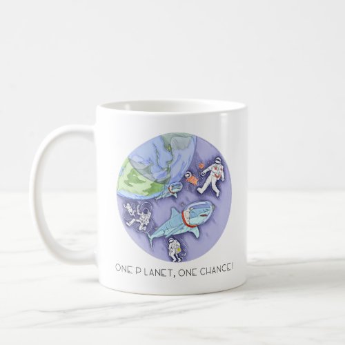 One Planet One Chance _ Earth DaySketchy Texture Coffee Mug