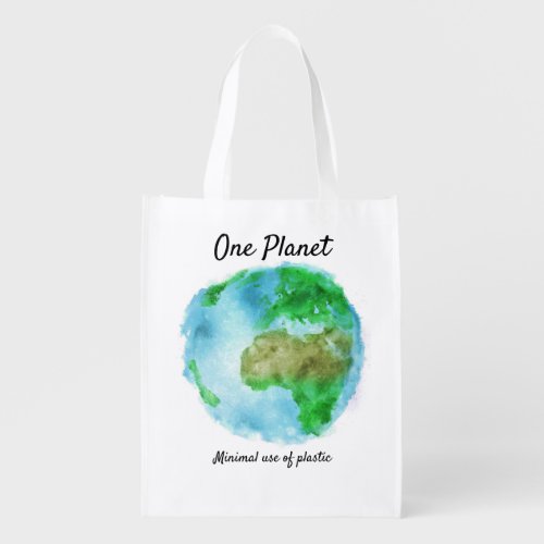 One Planet Pledge To Use Less Plastic Grocery Bag