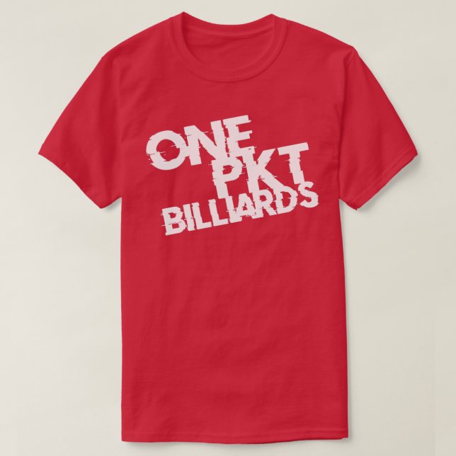 ONE POCKET BILLIARDS WHITE T-Shirt (Design Front)
