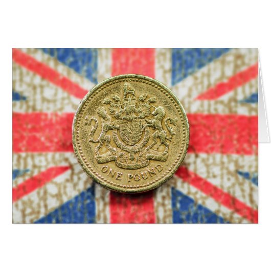 One Pound on the British Flag Canvas Cards (Front Horizontal)