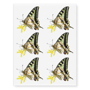 One Pretty Butterfly and One Flower Temporary Tattoos