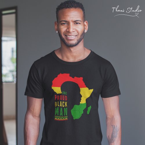 One Proud Black Man Black History Month Flag T_Shirt