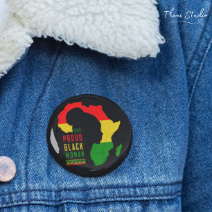 One Proud Black Woman Black History Month Flag Button
