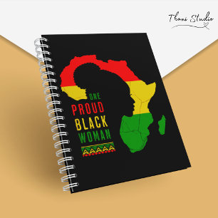 One Proud Black Woman Black History Month Flag Notebook