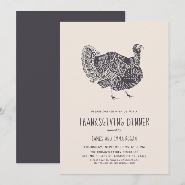 One Proud Turkey | Thanksgiving Party Invitation (Front/Back)