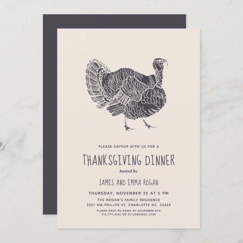 One Proud Turkey  Thanksgiving Party Invitation