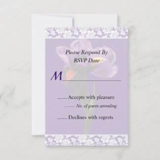 One Purple Iris Wedding Invitation