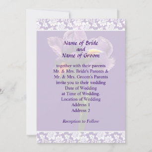 One Purple Iris Wedding Invitation Set