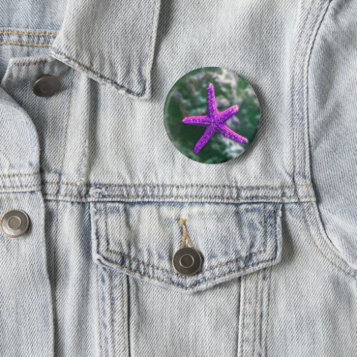 One Purple Starfish Button