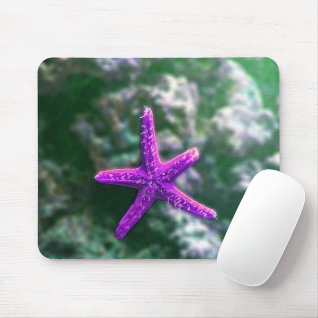 One Purple Starfish Rocky Beach Mouse Pad (With Mouse)