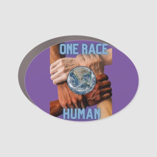  One Race Human  Car Magnet