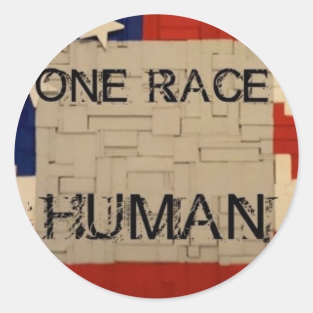 One Race Human Classic Round Sticker (Front)