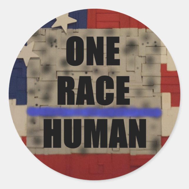 ONE RACE-Human   sticker (Front)