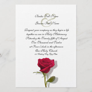One Red Rose Invitation