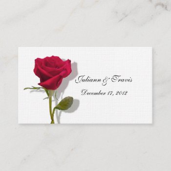 One Red Rose Place Card by weddinghut at Zazzle