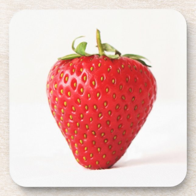 One Red Strawberry coastercna Beverage Coaster (Front)