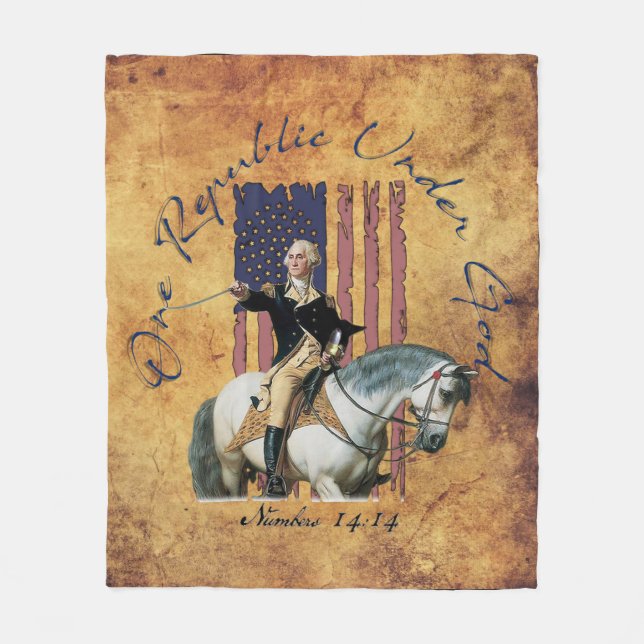 One Republic Under God Washington Numbers14 Fleece Blanket (Front)