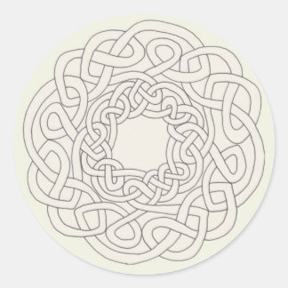 one ribbon celtic knot classic round sticker